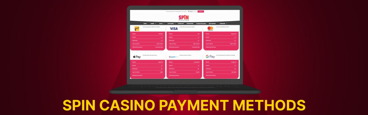 Spin casino payment methods