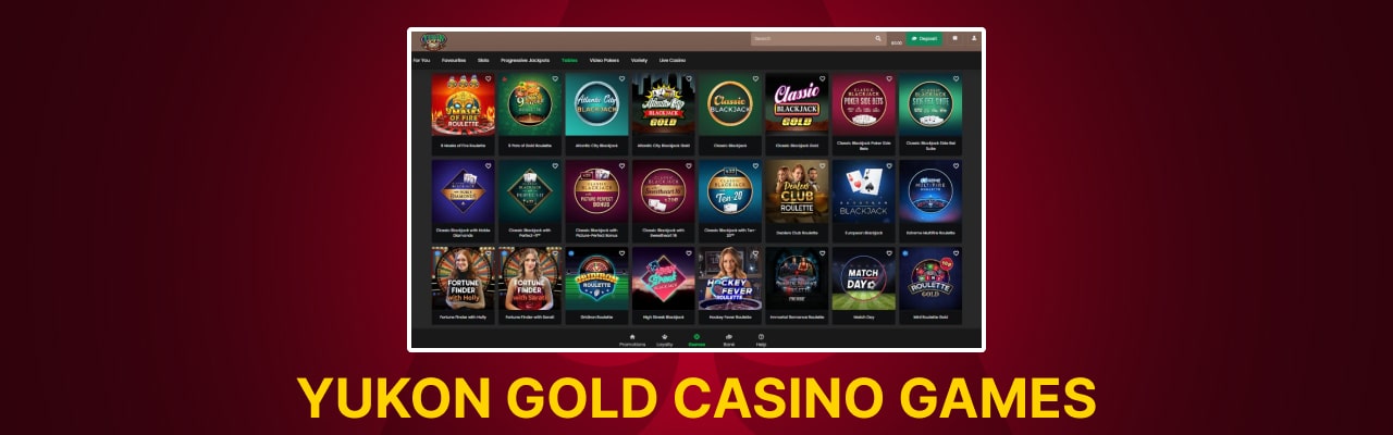 Yukon gold online casino games