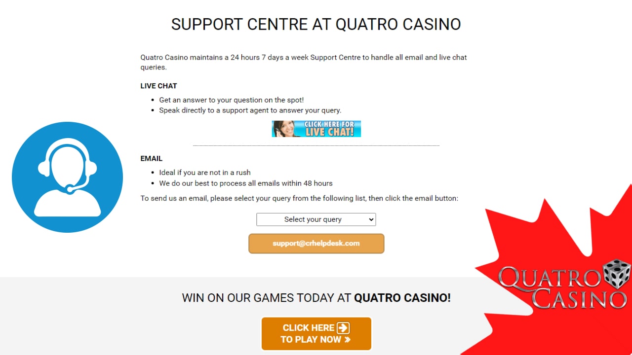 Quatro Casino customer support