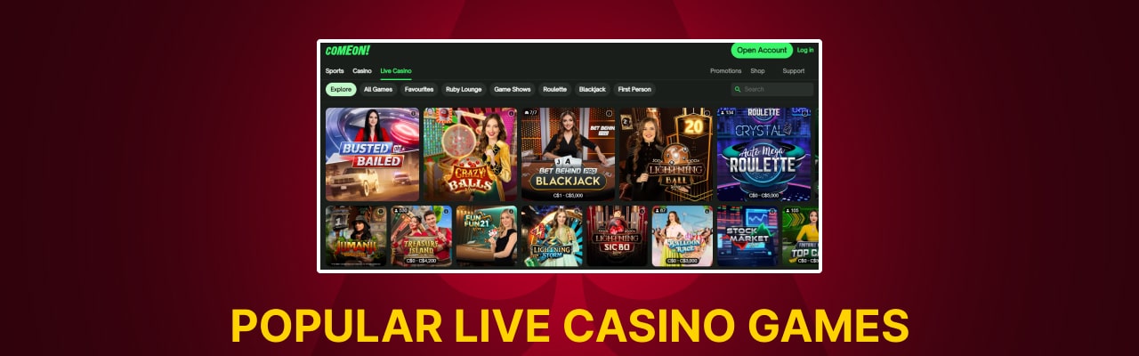 Comeon live casino games