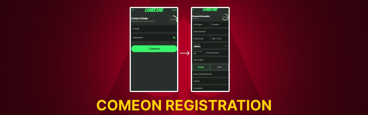 Comeon registration